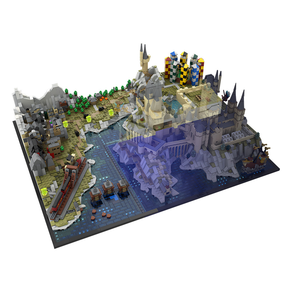 Board Game Jumanji - ゴーブリックス MOC-203377 城の敷地と村の拡張 (76419) 組み立てブロック おもちゃ