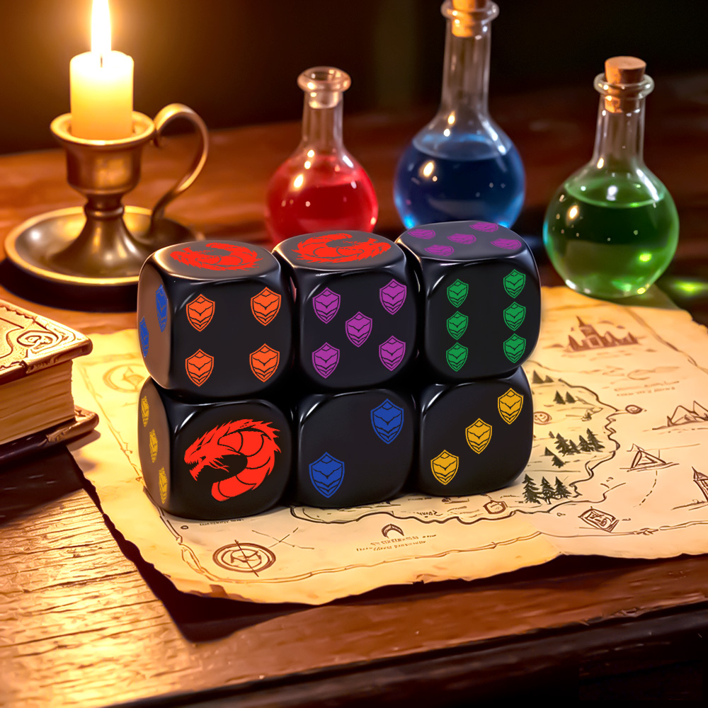 6個入りドラゴンシールドクレスト多面体D6ダイスセットコレク - Board Game Night のレビューと価格