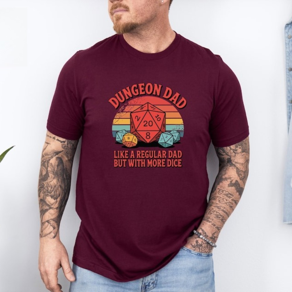 ダンジョンお父さんシャツ面白いダンジョンズ＆ドラゴンズTシャ - Board Game Night のレビューと価格